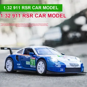 1:32 911 RSR Simulatsiooni Sulamist Auto Mudel ja Tõmba Tagasi Auto Mudel Diecasts Mänguasi Sõiduki Kaunistused Poiss Sünnipäeva Kingitus Kogumise Mänguasjad