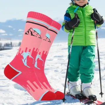 1 Paar Termilise Sokid Kõrge Elastne peenike Töö Hoiab Sooja Pehme Paks Lapsed Boot Ski Sokid Ski Sokid Väljas