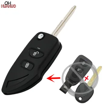2 Nuppu Flip Remote Key Shell Juhul Fob Jaoks Hyundai Santa Fe Koos Aku Omaniku Auto Võti Tühi