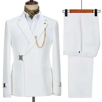 2023 Meeste Äri-Valge Ülikond - Trajes De Hombre - Ideaalne Ametlik Korda Trajes Elegante Para Hombres Bleiserid