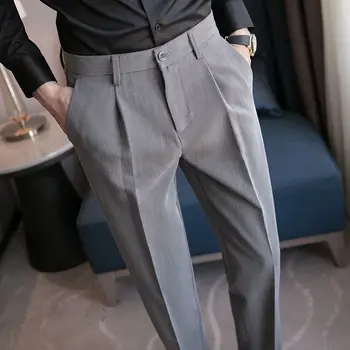 2023 Uus Kevad-Suvine Ülikond Püksid Meeste Vabaaja Sirge Korea Klassikaline Mood Äri Tahke Õhuke Ametlik Püksid Mees P143