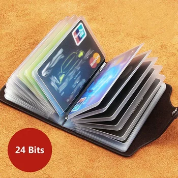 24 Bitti Krediitkaardi Omanik Business Bank Kaardi Tasku PVC Suure Mahutavusega Mälukaart Raha Hoiustamise Clip Organizer Juhul, Rahakott kaardi Valdaja