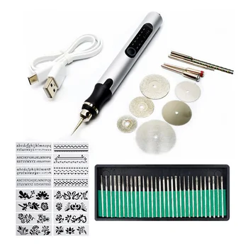 30/42/46pcs Mini Electric Graveerija Pen Set Puidu Graveerimine Pen DIY Ehted Metall, Klaas Juhtmeta Drill Lihvimis Masin