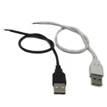 30CM 50CM 100CM USB LED Pistik Kaabli liin 2pin USB Pesa Toide Ühendage Juhe Ühendused DC5V Ühte Värvi LED Valgus