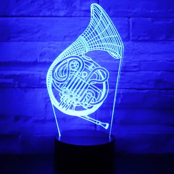 3D LED Night Light Muusika Saksofon 7 Värvi Valguse Kodu Kaunistamiseks Lamp Hämmastav Visualiseerimine Optiline Muusikainstrument