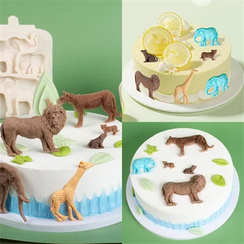 3D Lõvi, Elevant, Kaelkirjak Loomade Silikoon Hallituse Sugarcraft Hallituse Vaik Vahendid Cupcake Küpsetamine Hallituse DIY Fondant Kook Dekoreerimiseks Vahendid