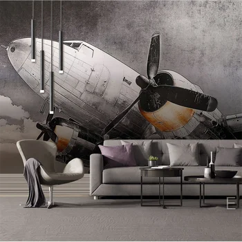 3D Tapeet Kohandamine Seina Maali Euroopa Nostalgia Õhusõiduki Taust Seina-elutuba Laste Tuba Teenetemärgi Обои