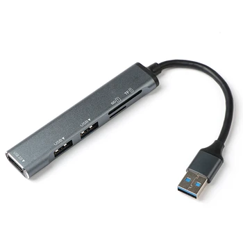 5 1 C-Tüüpi RUMMU kiire USB3.0 HUB Splitter Multiport Card Reader SD TF Sadamate Macbook Arvuti Lisaseadmed USB HUB