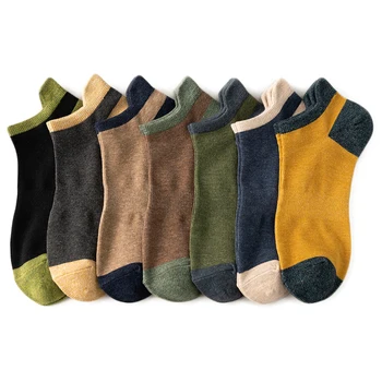 5 Paari Meeste Vabaaja Värviline Kevad-Suvine Õhuke Anti-lõhn Pahkluu Sokid Hingav Anti-slip Meeste Paat Sokid