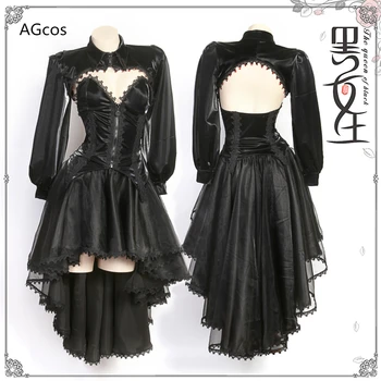 AGCOS Original Design Black Queen Cosplay Kostüüm Naine Kleit Dark Lolita Lether Halloween Seksikas Cosplay