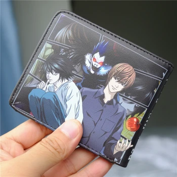 Anime Death Note PU Rahakott koos ID-Kaardi Omanik Yagami Light Meeste ja Naiste Lühike Bi-fold Mündi Kotis Kott Raha Clip Cosplay Kingitus