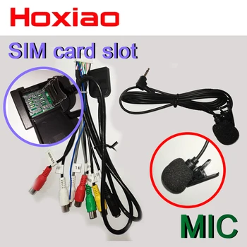 auto external MIC SIM-Line Out Adapter 7 RCA AV Multi-funktsionaalne Väljund Kaabel 2DIN auto Android multimeedia mängija