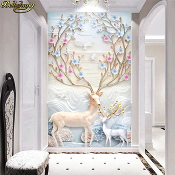 beibehang Custom 3D Tapeet Seinamaaling Reljeef Stereo Kaasaegne Lihtne Põder Euroopa Sissepääs Dekoratiivse seina paberid home decor