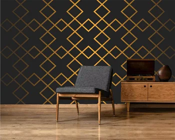 beibehang de papel viilutatud Kohandatud kaasaegse minimalistliku kuldne abstraktne geomeetriline rida diivan taustapildina