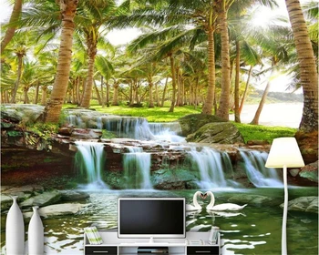 beibehang Isikupärastatud siidine de papel parede 3d tapeet Hainan Island Coco Metsa Juga Ultra HD landscape seina backgroun
