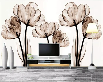 beibehang Kohandatud taustpildi 3d seinamaaling kaasaegne, lihtne elegants lilled õie taustal seina stereo elutoas, magamistoas tapeet