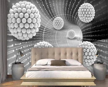 beibehang uus Kohandatud taustpildi 3D stereo palli abstraktse ruumi TV taust sein elutoas, magamistoas tapeet 3d-de papel parede