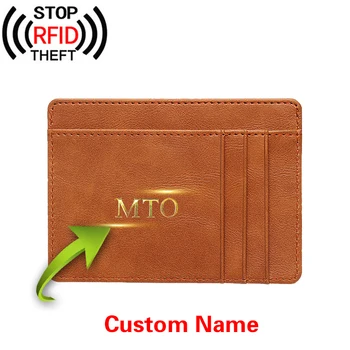 Custom Nimi RFID Mehed Kaardi Omanik Cradit Kaart Rahakoti Kohandatud Kingitus Multi-Kaardi Õhuke Rahakott Kaardi ID Pank Kaardi Valdaja Puhul