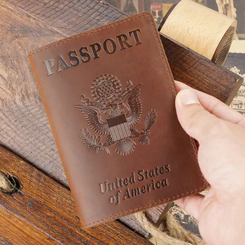 Ehtne Nahk Passi Katavad Ameerika Ühendriigid Tahke Krediitkaardi Omanik Äri Passi Juhul Unisex Reisi Rahakott
