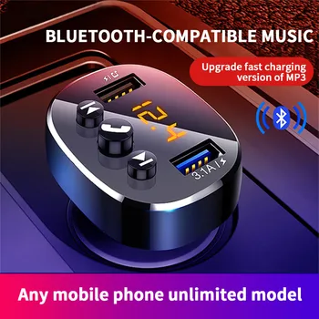 FM-Saatja-Vabad Auto Bluetooth-ühilduva 5.0 MP3-Pleier Traadita Aux Audio Vastuvõtja Dual-USB-kiirlaadija autovarustus
