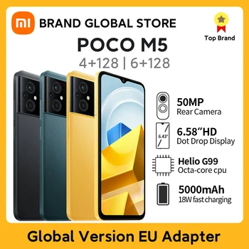 Globaalne Versioon POCO M5 NFC-Nutitelefoni 64GB/128GB MTK G99 Okta Core 90Hz 6.58