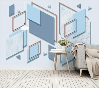 Kohandada 3D stereo tapeet lihtne geomeetriline prisma marmor seinamaaling elutoas, magamistoas hotell TV taust seina tapeedid