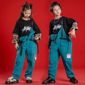 Lapsed, Hip-Hop Kottis Tunked Poisid Tüdrukud Cargo Püksid Dungaree Joggers Lapsed Lahti Kombekas Street Dance Romper Teen Streetwear