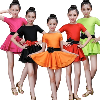 Lapsed Kleidid Tüdrukute ladina Tantsu Kleit Lühikeste Varrukate Tantsusaal Konkurentsi Tava Tahke Tango Staadiumis täitmiseks Kostüümid