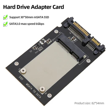 MSATA SATA3, Et.0 SSD Konverteerimise Kaardi Edastamise Kiirus 6Gbps Välise Kõvaketta Adapter Lai Ühilduvus 30x50mm MSATASSD