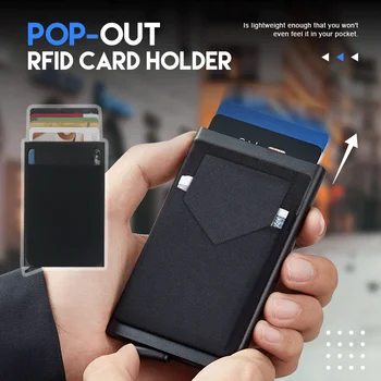 Pop-Up Id RFID-Kaardi Meeste Rahakott, Mini Pakett Alumiinium Metallist Kaitsevarustus Ladustamise Kott Smart Quick Release Naiste Rahakott