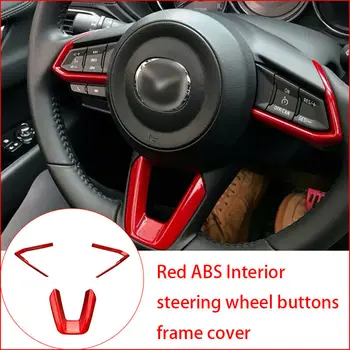 Punane ABS Interjöör Rooli Nupud Raami Kaas Mazda 3 Mazda 6 CX-4 CX-5 CX-9 2016-2019(3tk)