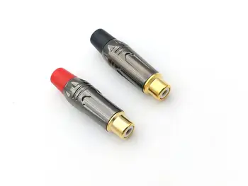 RCA PISTIK kullatud messing RCA pesa Audio Naine jootmise adapter pistikud