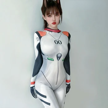 Seksikas EVA Tüdruk Warrior Jaapani Anime Cosplay Kostüüm Naistele Halloween Kostüümid Jõulud Pingeline 3D-Printimine Jumpuit Bodysuit
