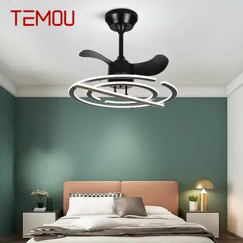 TEMOU Põhjamaade Loomemajanduse laeventilaator Lamp 3 Värvi Kaugjuhtimispult Vastupidine Fännid Kaasaegne LED-Tuled, Kodu Elu-Söögituba