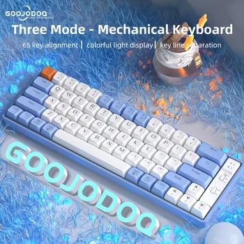 Traadita bluetooth-Mehaaniline Klaviatuur Gaming Klaviatuuri PBT Keycaps kiirvahetus 65Keys RGB Valgus ARVUTI Sülearvuti eemaldatav kaabel
