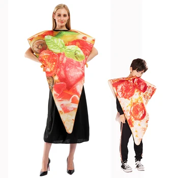 Täiskasvanud Lapsed Naljakas Pizza Kostüüm Halloween Toidu Cosplay Pere Grupp Varustus Karneval Lihavõtted Purim Kostüüm Tulemuslikkuse Ülikond