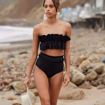 Ujumistrikoo Naistele Suvel 2023 Feminino Beachwear Seksikas Mood Kahe-Osaline Komplekt Solid Color Backless Trikoo Bikinis