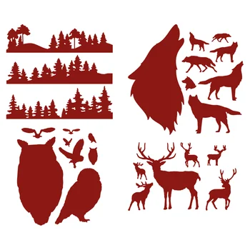 Wolf-Deer Puu, Lind, Metalli Lõikamine Sureb Diy Scrapbooking Fotoalbumi Dekoratiivne Reljeef Papercard Käsitöö 2023 Uus
