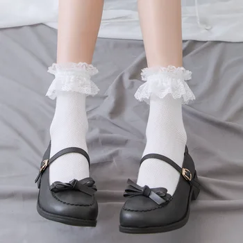 1 Paar Naine Pits Lühikese Suve Sokid Jaapani Neiu Armas Magus Ruffle Puuvill Lolita Style Princess Sokid Kvaliteetsed