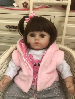48CM bebe nukk uuestisündinud baby doll Käsitsi valmistatud Silikoonist jumalik uuestisündinud väikelapse Bonecas tüdruk kid menina de silikoon nukk surprice