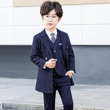 Laste Ametliku Ülikond Komplekt Poistele Klaver Tulemuslikkuse Ilus Briti Pulm Kostüüm Lapsed Overcoat Smoking Vest Püksid, Särgid, Riided