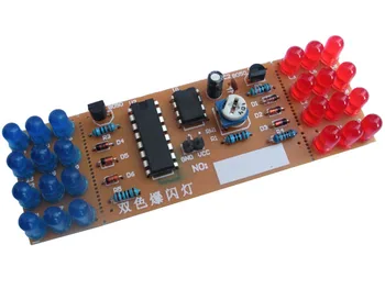 Punane Sinine Topelt Värvi Vilkuvad Tuled Kit Strobe NE555 + CD4017 Tava Õppe DIY Komplektid Elektroonilise Suite